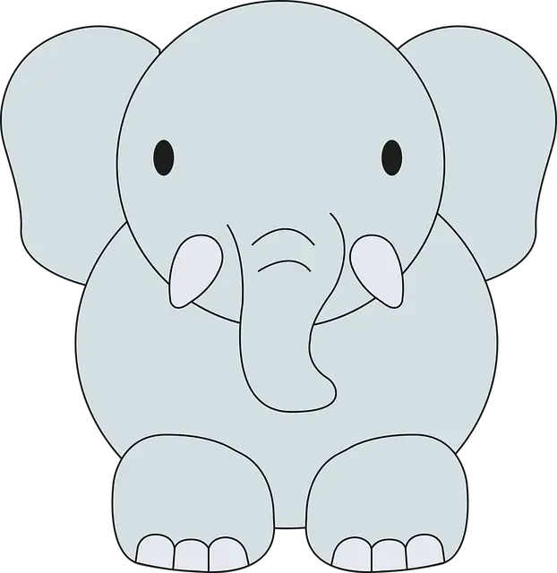 Cute baby elephant drawing