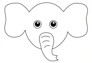 Cute elephant face drawing