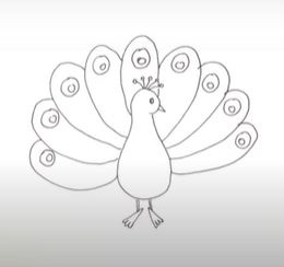 Easiest peacock drawing