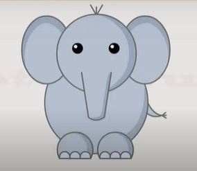 Draw simple elephant with shapes