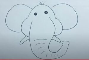 Easy elephant cartoon face drawing