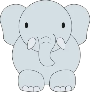 Simple cute cartoon elephant drawing
