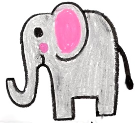 Elephant drawing for preschoolers