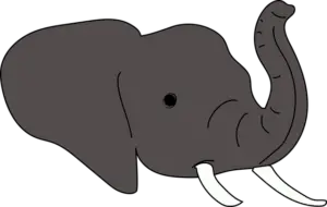 Elephant head cartoon drawing