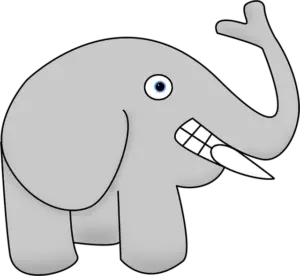 Smiling elephant cartoon drawing