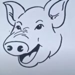 How to draw a pig face step by step