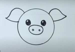 How to draw a cartoon pig face