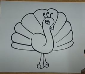 Kid's peacock drawing
