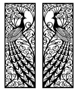 Artsy peacock drawing design