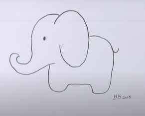 Very Simple and Easy Elephant Drawing